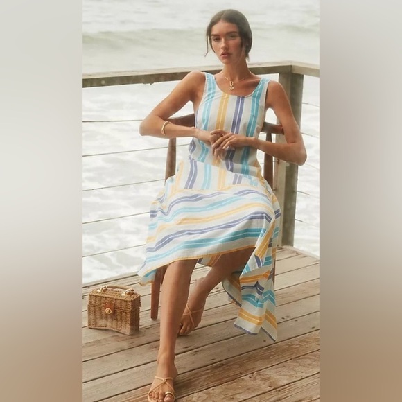 NWT Anthropologie Women’s Boho Awning Striped Pocket Maxi Dress - Picture 4 of 5